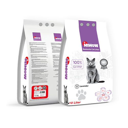 bentonite cat litter lavender 10 L رمال القطط MIMOW 10L – رائحة لافندر - الصورة 1