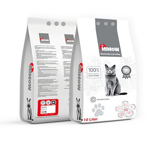bentonite cat litter activated carbon 10 L رمال MIMOW 10L - بالكربون النشط - الصورة 1